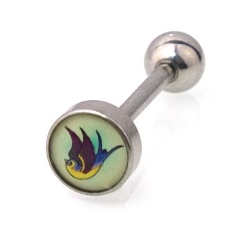 Zungenpiercing Stecker Steel Picture Swallow Barbell
